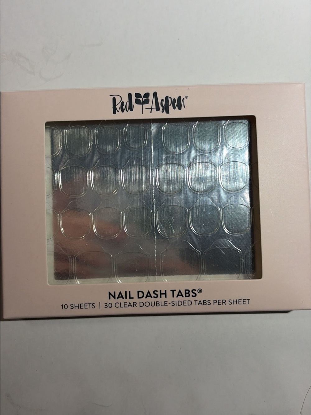 Red Aspen Clear Nail Dash Tabs - Double-Sided Adhesive Nail Stickers